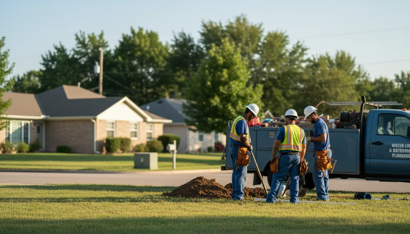 Residential water line and bathroom plumbing service in Seaman, OH
